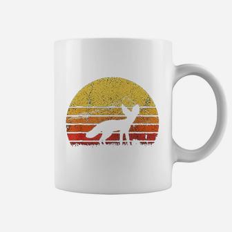 Vintage Retro Fennec Fox Silhouette Sunset Distressed Funny Coffee Mug - Seseable