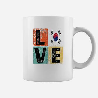 Vintage Retro I Love South Korea Flag For South Korean Pride Coffee Mug - Seseable