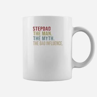 Vintage Stepdad The Man The Myth The Bad Influence Premium Coffee Mug - Seseable