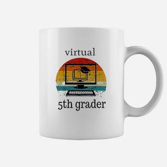 Virtual 5th Grader Vintage Distance Learning Back To School Coffee Mug - Seseable