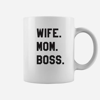 Weißes Tassen Wife. Mom. Boss., Stilvolles Tee für Mütter - Seseable