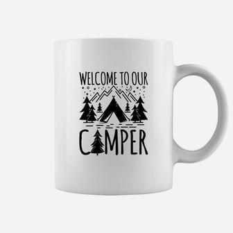 Welcome To Our Camper Forest Camping Lovers Gift Coffee Mug - Seseable
