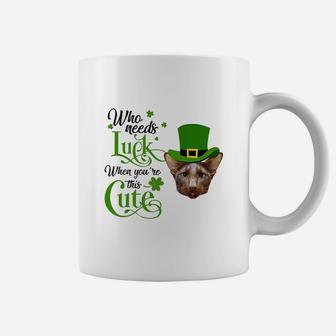 Who Needs Luck When You Are This Cute Funny Havana Brown St Patricks Day Cat Lovers Gift Coffee Mug - Seseable