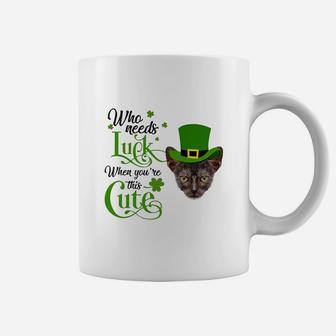 Who Needs Luck When You Are This Cute Funny Lykoi St Patricks Day Cat Lovers Gift Coffee Mug - Seseable