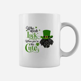 Who Needs Luck When You Are This Cute Funny Portuguese Water Dog St Patricks Day Dog Lovers Gift Coffee Mug - Seseable