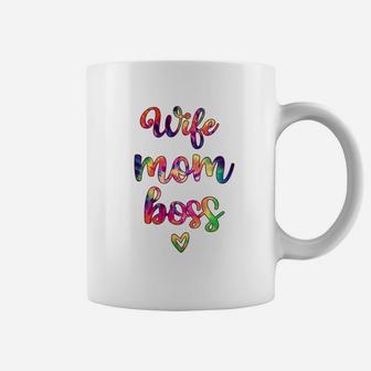Wife Mom Boss Colorful Coffee Mug - Seseable