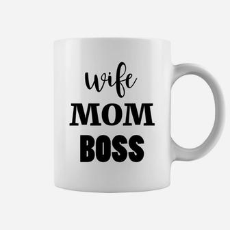 Wife Mom Boss Cute Funny Parenting For Mothers Coffee Mug - Seseable