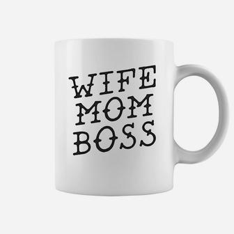 Wife Mom Boss Funny Gifts For Mom Coffee Mug - Seseable