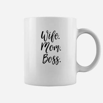 Wife Mom Boss Lady White Mommy Gift Christmas Coffee Mug - Seseable