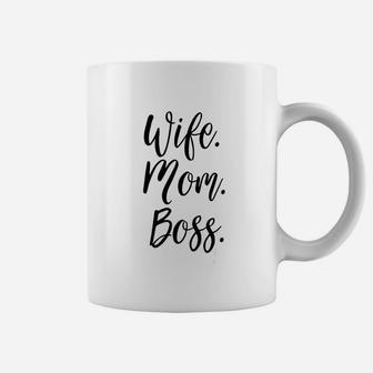 Wife Mom Boss Lady White Mommy Gift Coffee Mug - Seseable