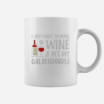 Wine And Goldendoodle T-shirt For Goldendoodle Dog Mom 1 Coffee Mug - Seseable