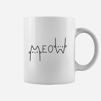 Women Cute Cat Funny Meow Graphic Casual Cat Lover Coffee Mug - Seseable