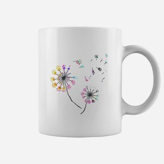 Women Dog Mom Funny Dog Paws Dandelion Coffee Mug - Seseable