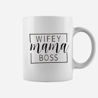 Women Wifey Mama Boss Mom Casual Summer Letter Coffee Mug - Seseable