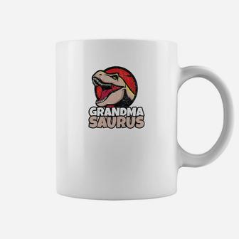 Womens Grandmasaurus T Rex Grandma Saurus Dinosaur Grandmom Coffee Mug - Seseable