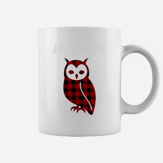Womens Mama Owl Mama Owl Plaid Coffee Mug - Seseable