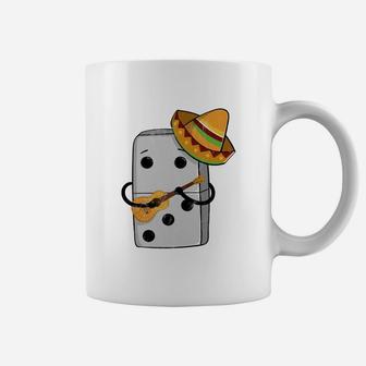 Womens Mexican Train Dominoes Funny With Guitar And Sombrero Coffee Mug - Seseable
