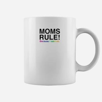 Womens Moms Rule Bold Font For Your Wife Or Mama Bear Coffee Mug - Seseable