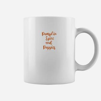 Womens Womens Dog Mom Pumpkin Spice And Puppies Funny Coffee Mug - Seseable