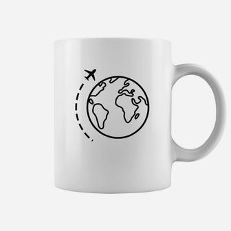 World Travel Retro Pilot Flight Attendant Traveler Gift Coffee Mug - Seseable