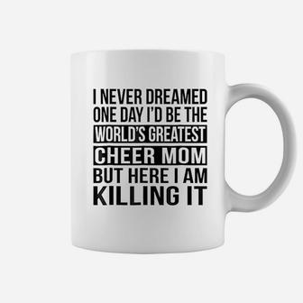 Worlds Greatest Cheer Mom Funny Cheer Mother Coffee Mug - Seseable