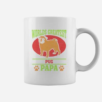 Worlds Greatest Pug Papa, best christmas gifts for dad Coffee Mug - Seseable