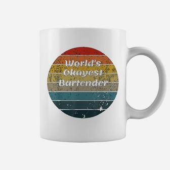 Worlds Okayest Bartender Vintage Coffee Mug - Seseable