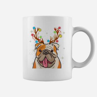 Xmas Funny Bulldogs With Antlers Christmas Xmas Tee Coffee Mug - Seseable