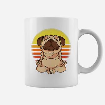 Yoga Sport Exercise With Pug Dog Gift Coffee Mug - Seseable
