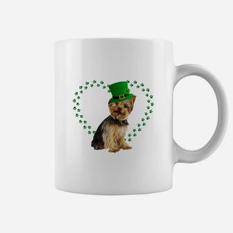 Yorkshire Terrier Heart Paw Leprechaun Hat Irish St Patricks Day Gift For Dog Lovers Coffee Mug - Seseable