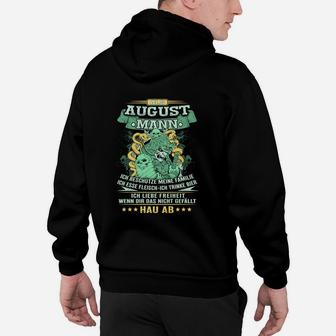 August Mann Schwarzes Hoodie, Individueller Druck mit Spruch - Seseable