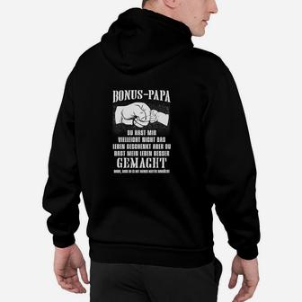 Bonus-Papa Schwarzes Hoodie, Lustiger Spruch mit Elefantendesign - Seseable