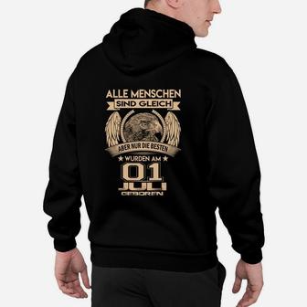 Geburtstagsshirt 01. Juli Adler-Motiv, Beste Geboren Tees Hoodie - Seseable