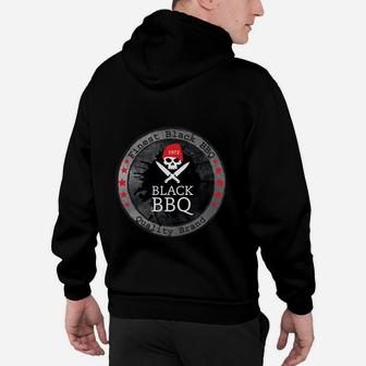 Grill-Thema Herren Hoodie Black BBQ mit Totenkopf-Logo, Schwarz - Seseable