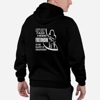 Humorvolles Schwarzes Hoodie mit Paar-Spruch und Grafik - Seseable