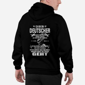 Ich bin ein Deutscher Stolzes Schwarz Hoodie, Patriotische Mode - Seseable