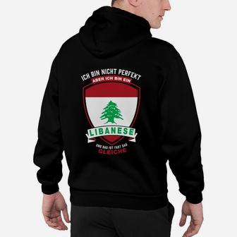 Libanesisches Stolz Hoodie Nicht Perfekt, Aber Lebanese, Humorvolles Design in Schwarz - Seseable