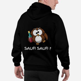 Lustiges Eulen-Motiv Hoodie Saufi Saufi mit Flaschen-Design für Partys - Seseable