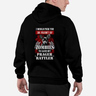 Lustiges Zombie-Hunde Hoodie, Prager Rattler Motiv - Seseable