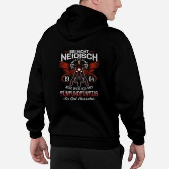 Motorradflügel 1964 Herren Hoodie, Schwarz mit Spruch Sei nicht neidisch - Seseable