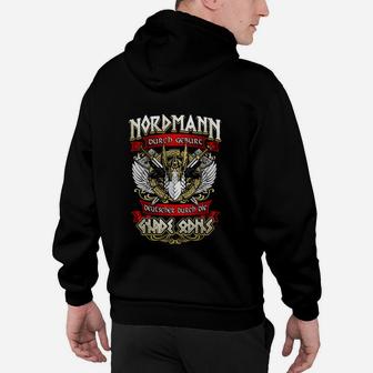 Nordmann Hoodie für Herren, Viking Motiv Durch Wälder - Über Berge - Seseable