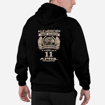 Personalisiertes Geburtstags-Hoodie Adlerelement 11. April Design - Seseable