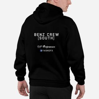 Personalisiertes Schwarzes Hoodie Benz Crew [South] Rückenaufdruck - Seseable