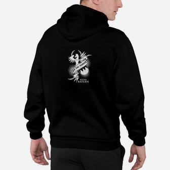 Schwarzes Herren Hoodie Adler-Motiv, FREIHEIT STÄRKE EHRE Aufdruck - Seseable