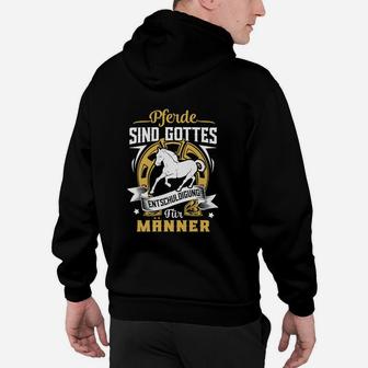 Schwarzes Herren Hoodie mit Pferde-Motiv, Spruch für Reiter - Seseable