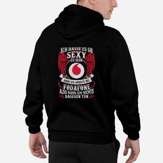 Schwarzes Hoodie mit Lustigem Vodafone-Spruch für Fans - Seseable