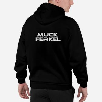 Schwarzes Hoodie mit Muck Ferkel Aufdruck, Lustiges Design - Seseable