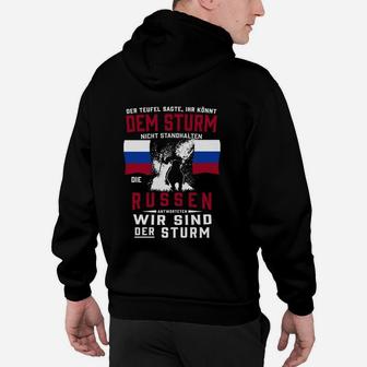 Schwarzes Hoodie: Patriotischer Slogan & Wolf, Wir sind der Sturm - Seseable