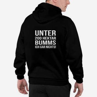 Schwarzes Hoodie Unter 200 Hektar, Witziges Spruch-Hoodie für Landwirte - Seseable