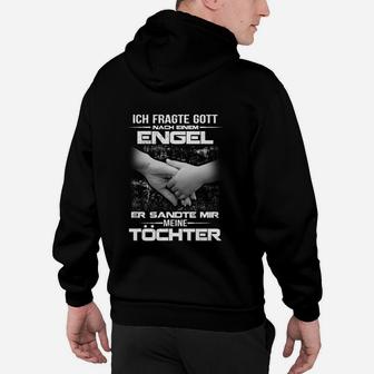 Schwarzes Hoodie Vater Tochter Liebe, Engel Zitat Aufdruck - Seseable